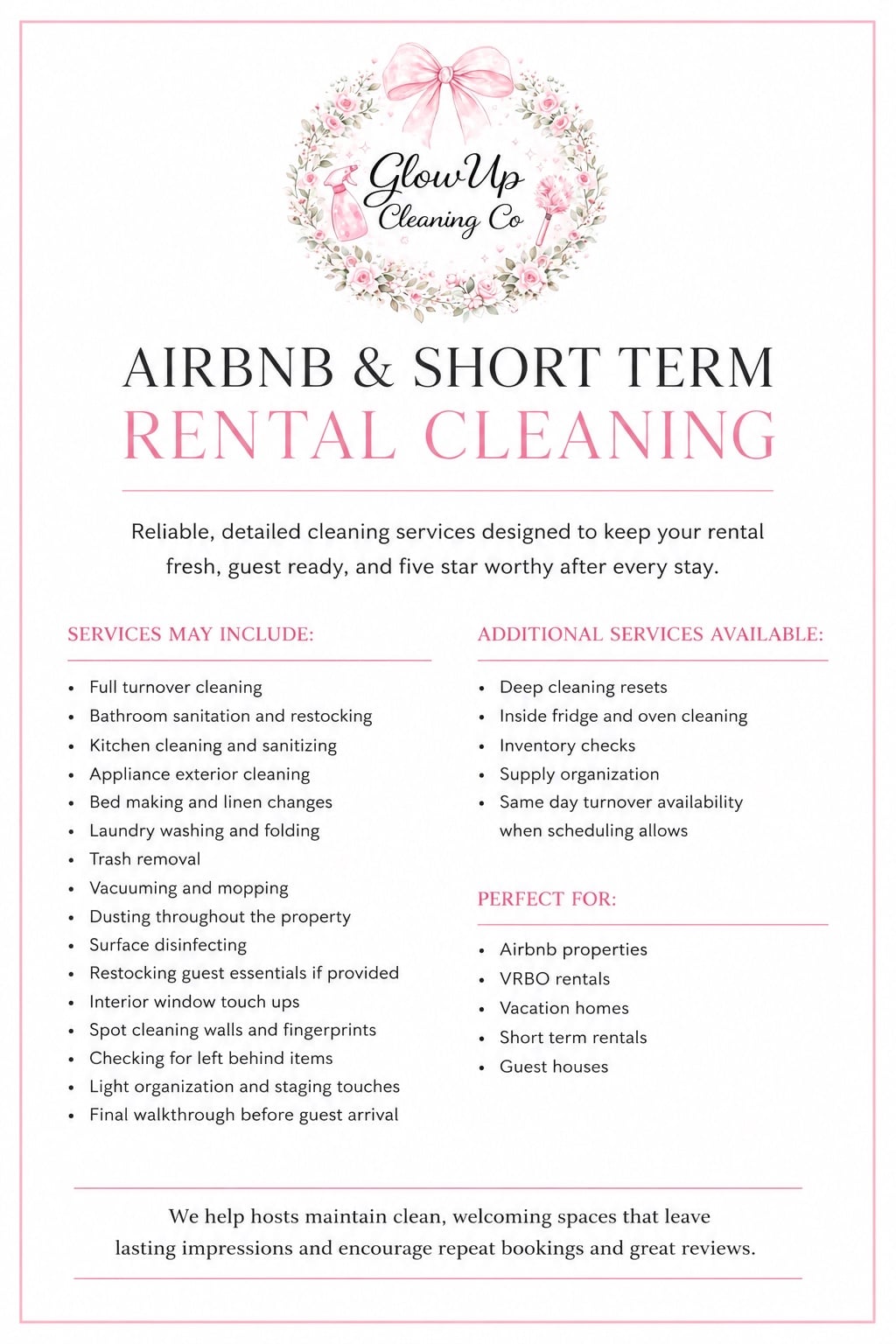Airbnb & Short Term Rental Cleaning